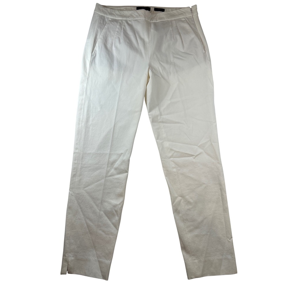 J. Crew White Straight-Leg Trousers